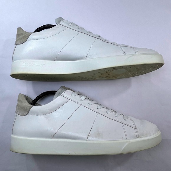 ECCO Street Lite Sneaker Mens 44/10-10.5 White Leather Low Top Retro Casual Shoe - Picture 8 of 11
